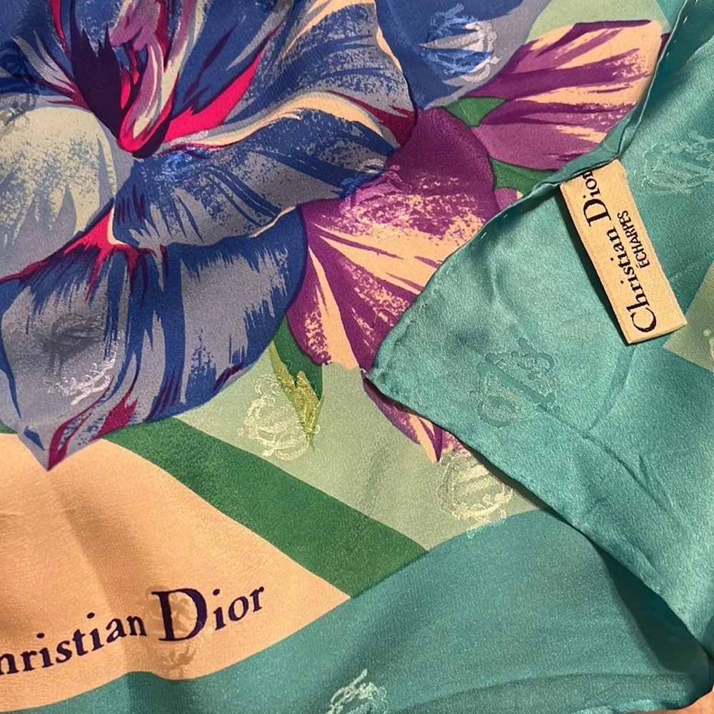 Dior shawl silk scarf floral
